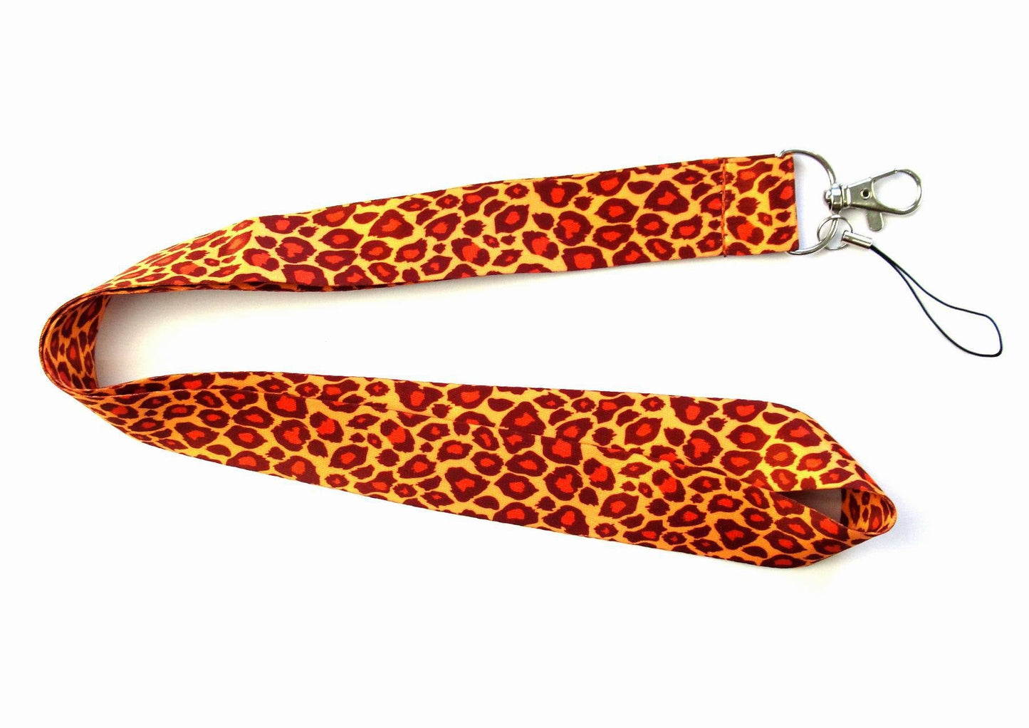 Fashion Classic Leopard Lanyards for ID Holders Work Pass Card Cellphone Name Badges Neck Strap with Keyring