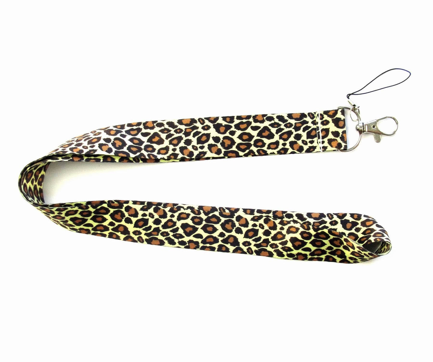 Fashion Classic Leopard Lanyards for ID Holders Work Pass Card Cellphone Name Badges Neck Strap with Keyring