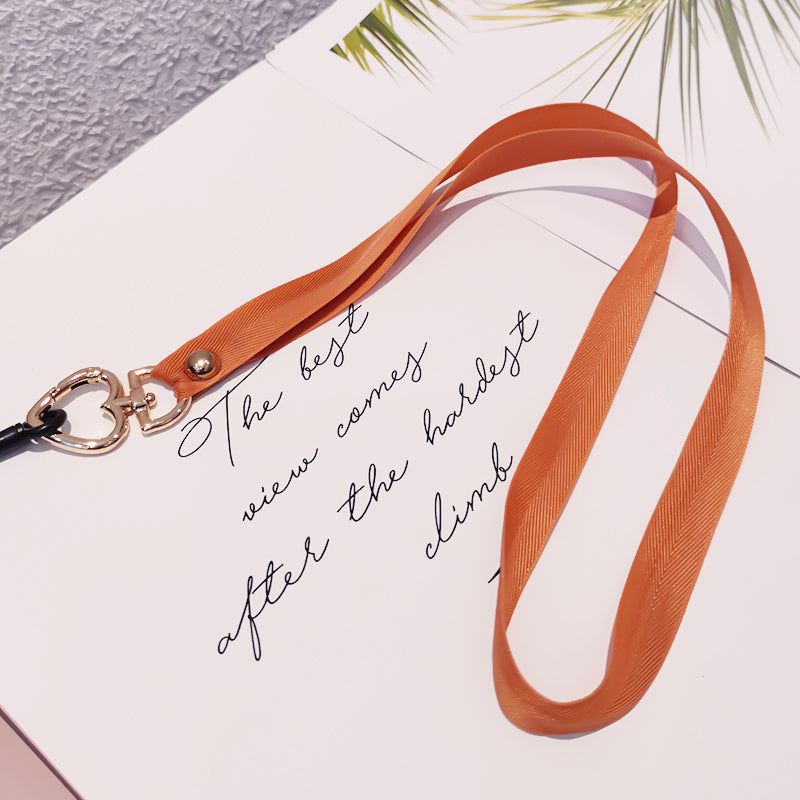 Neck Strap Metal Heart Clip Lanyard Mobile Phone Straps Strap Wrist Rope Phone Wrist Straps Hanging Rope Ornaments - ALL GIFTS FACTORY