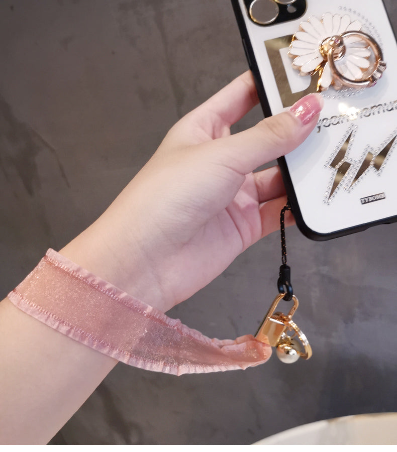 Mobile phone lanyard Silk Scarf long wrist universal lanyard