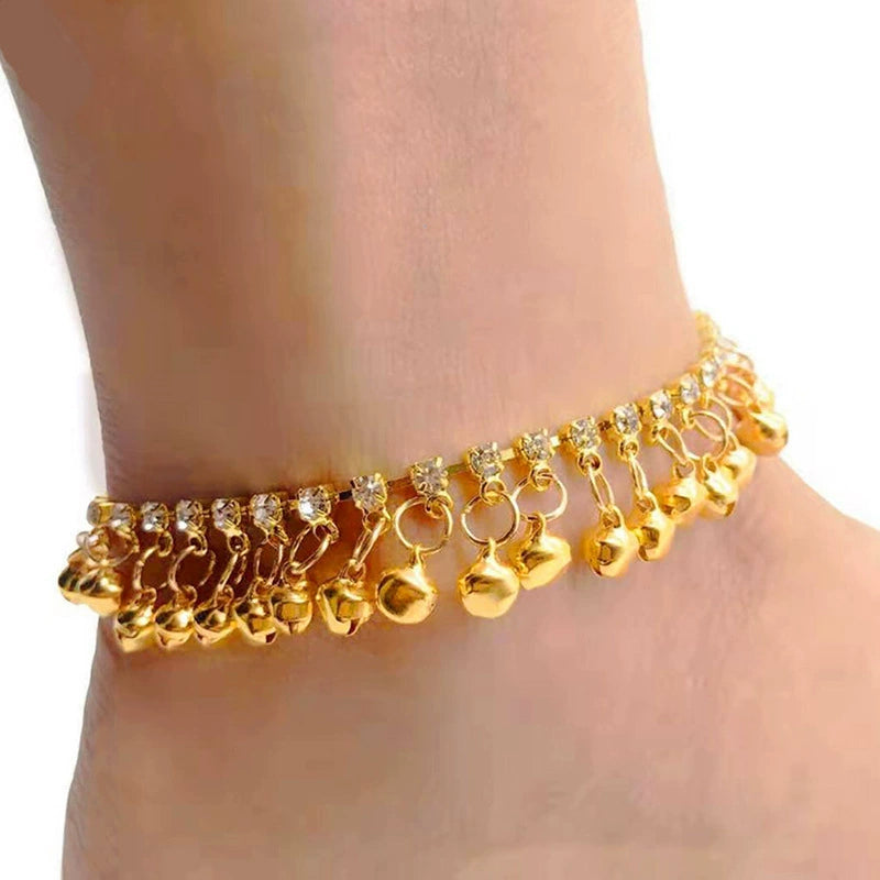 Rhinestone Jewelry Anklet with metal bell - ALL GIFTS FACTORY