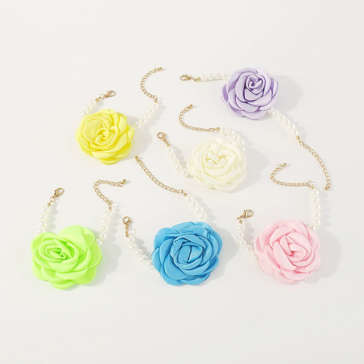 Rose Flower Elegant Pearl Bracelet for Women hand chain - ALL GIFTS FACTORY