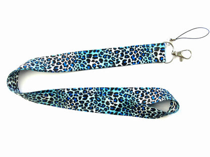 Fashion Classic Leopard Lanyards for ID Holders Work Pass Card Cellphone Name Badges Neck Strap with Keyring