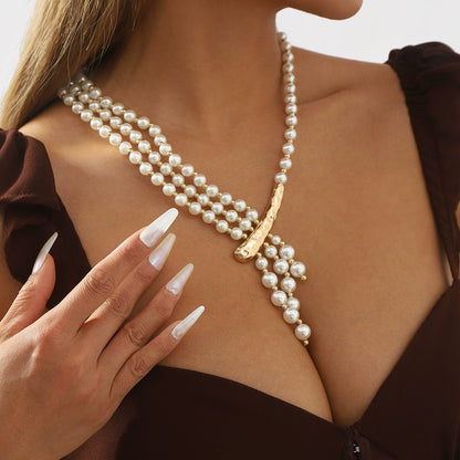 Imitation PearlChain Necklet – Elegant Braided Necklace for Women - ALL GIFTS FACTORY