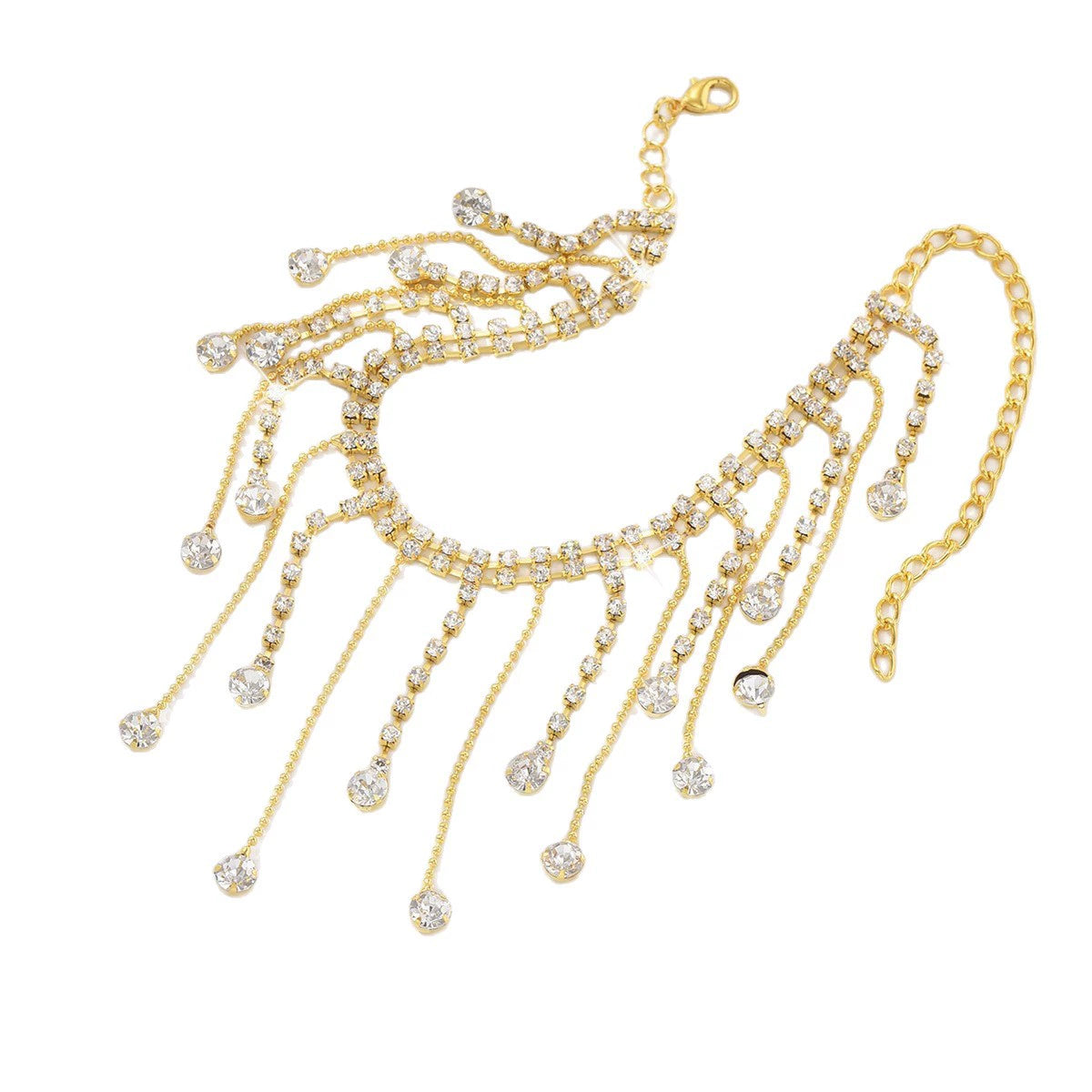 Rhinestone Jewelry Anklet with metal bell pearl - ALL GIFTS FACTORY