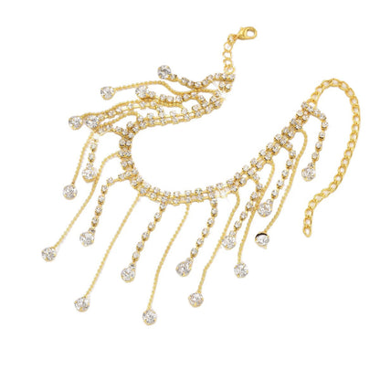 Rhinestone Jewelry Anklet with metal bell pearl - ALL GIFTS FACTORY