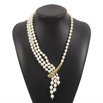 Imitation PearlChain Necklet – Elegant Braided Necklace for Women - ALL GIFTS FACTORY