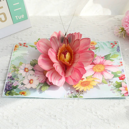 3D greeting Card with flowers bird– Handmade Pop Up Gift - ALL GIFTS FACTORY