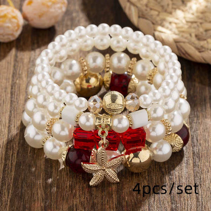 Boho Layered Pearl Beaded Bracelet Set for Women - ALL GIFTS FACTORY