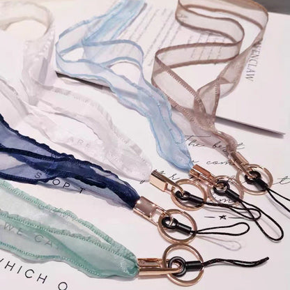 Mobile phone lanyard Silk Scarf long wrist universal lanyard