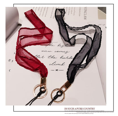 Mobile phone lanyard Silk Scarf long wrist universal lanyard