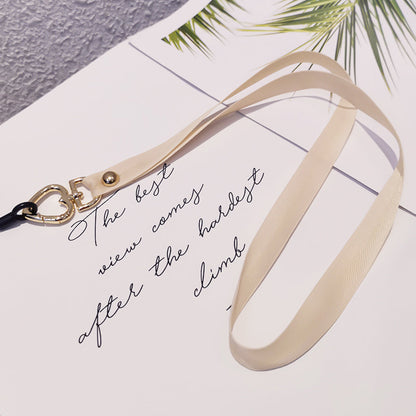 Neck Strap Metal Heart Clip Lanyard Mobile Phone Straps Strap Wrist Rope Phone Wrist Straps Hanging Rope Ornaments - ALL GIFTS FACTORY