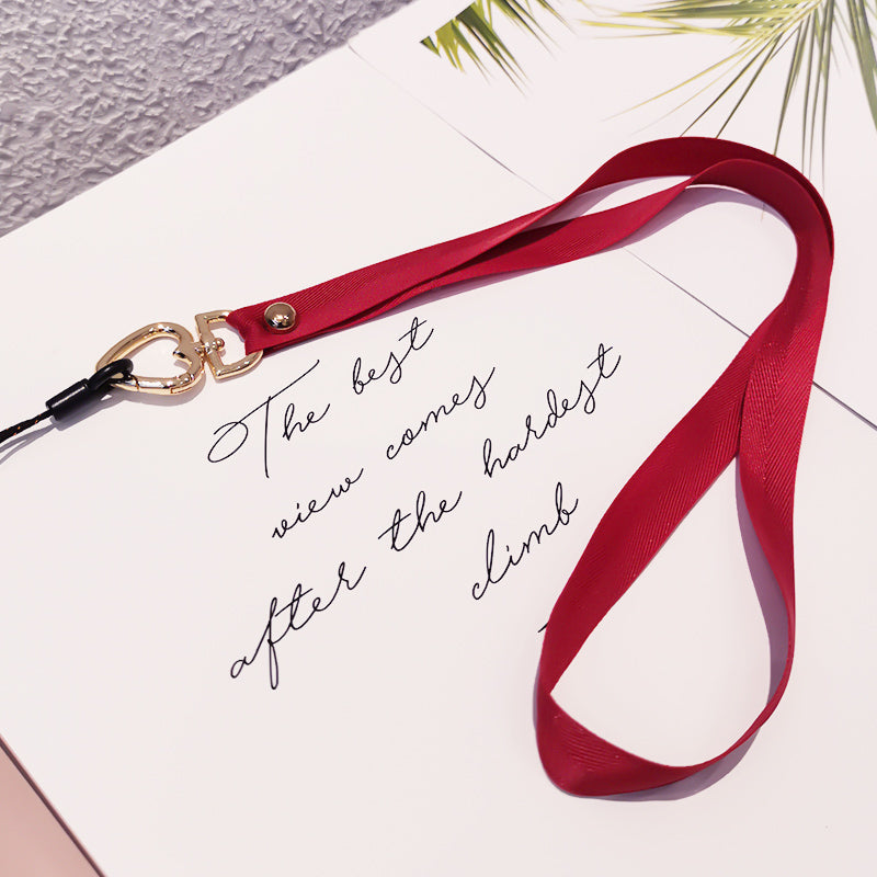 Neck Strap Metal Heart Clip Lanyard Mobile Phone Straps Strap Wrist Rope Phone Wrist Straps Hanging Rope Ornaments - ALL GIFTS FACTORY