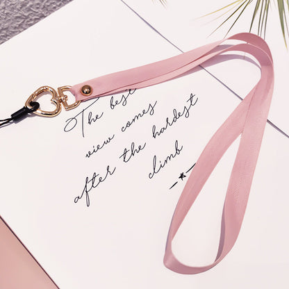 Neck Strap Metal Heart Clip Lanyard Mobile Phone Straps Strap Wrist Rope Phone Wrist Straps Hanging Rope Ornaments - ALL GIFTS FACTORY