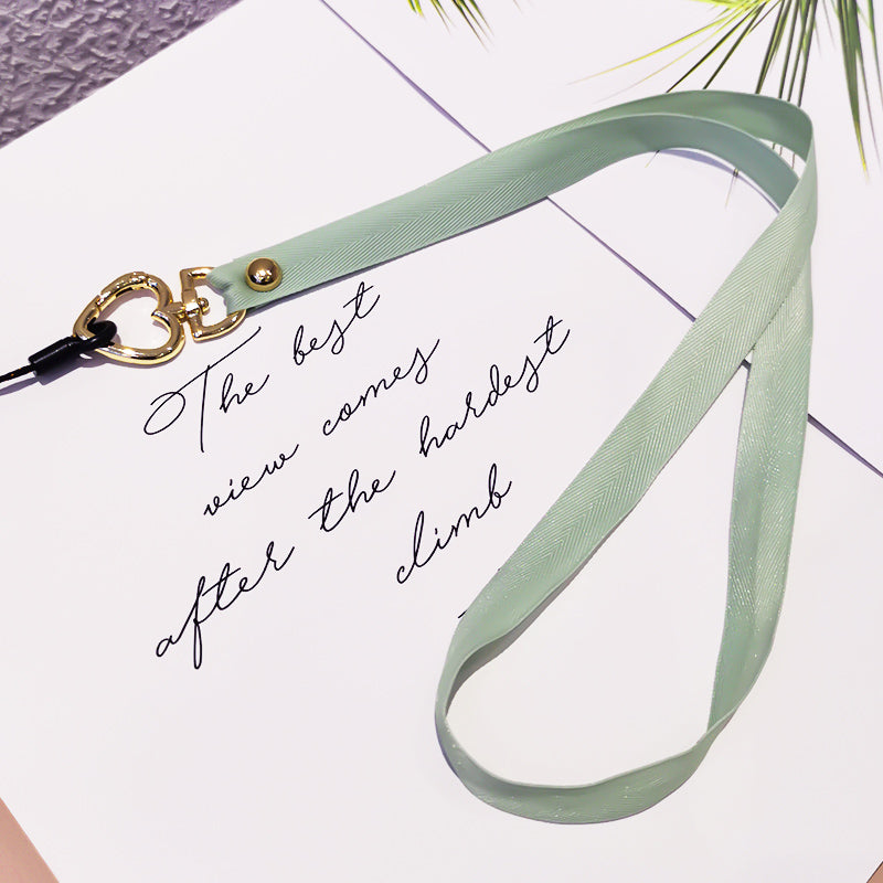 Neck Strap Metal Heart Clip Lanyard Mobile Phone Straps Strap Wrist Rope Phone Wrist Straps Hanging Rope Ornaments - ALL GIFTS FACTORY