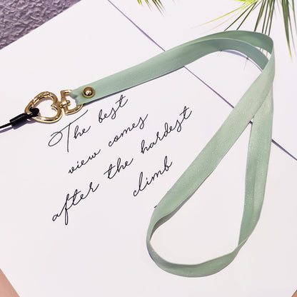 Neck Strap Metal Heart Clip Lanyard Mobile Phone Straps Strap Wrist Rope Phone Wrist Straps Hanging Rope Ornaments - ALL GIFTS FACTORY