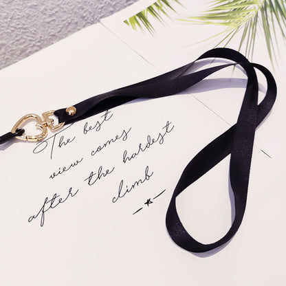 Neck Strap Metal Heart Clip Lanyard Mobile Phone Straps Strap Wrist Rope Phone Wrist Straps Hanging Rope Ornaments - ALL GIFTS FACTORY