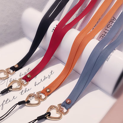 Neck Strap Metal Heart Clip Lanyard Mobile Phone Straps Strap Wrist Rope Phone Wrist Straps Hanging Rope Ornaments - ALL GIFTS FACTORY