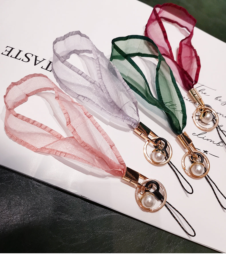 Mobile phone lanyard Silk Scarf long wrist universal lanyard