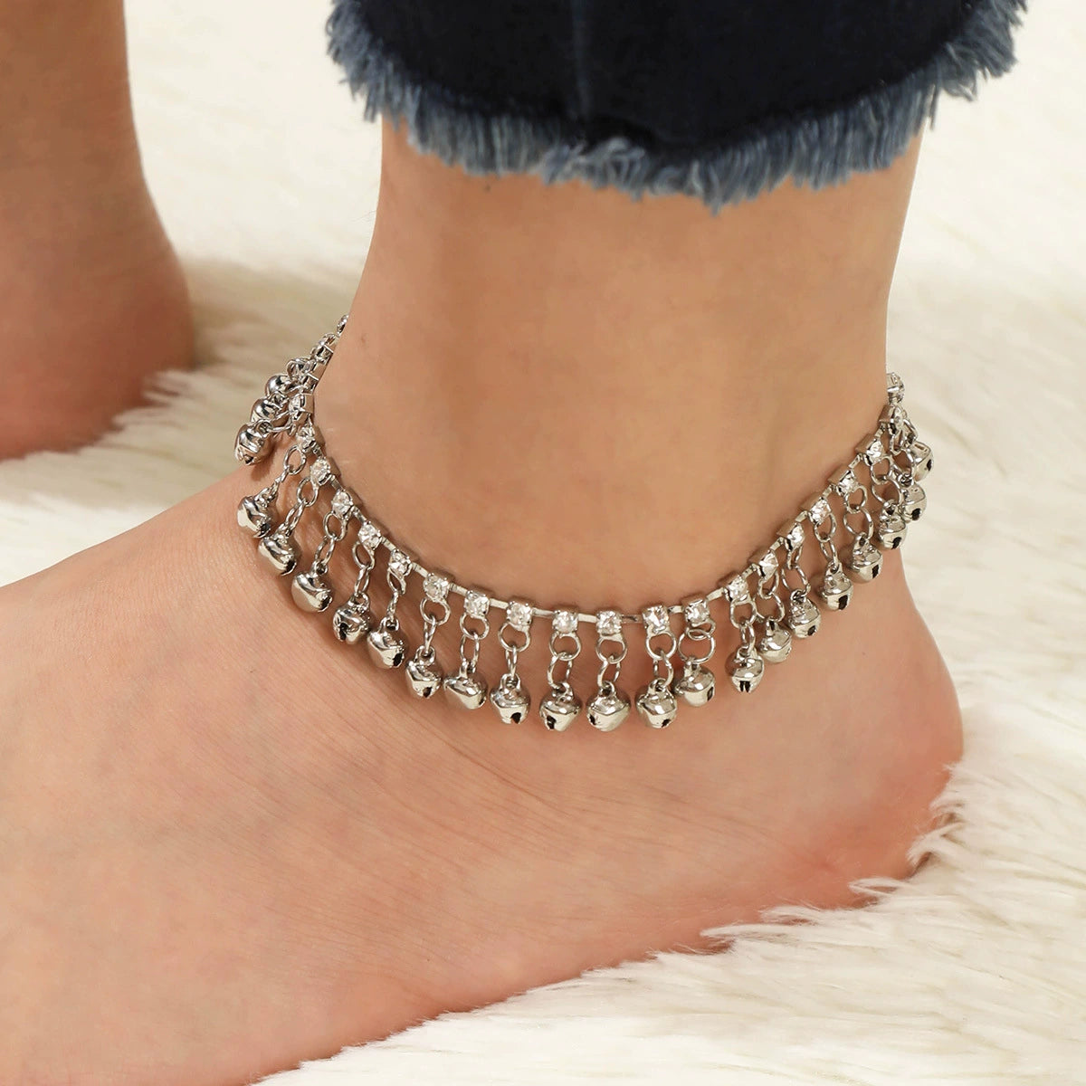 Rhinestone Jewelry Anklet with metal bell - ALL GIFTS FACTORY