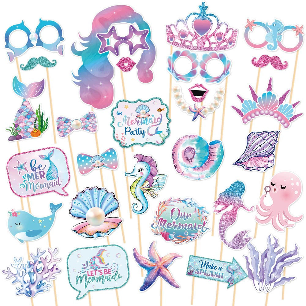 Mermaid-Themed Birthday Banner & Background Decorations - ALL GIFTS FACTORY