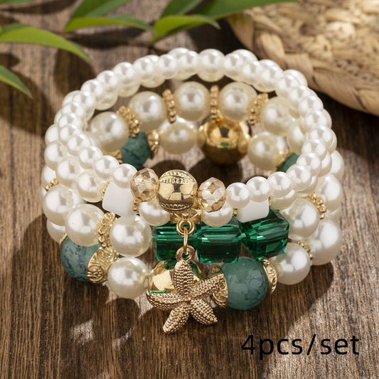 Boho Layered Pearl Beaded Bracelet Set for Women - ALL GIFTS FACTORY