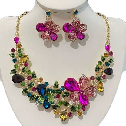 Crystal Butterfly Necklace Set – Statement Jewelry for Women