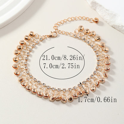 Rhinestone Jewelry Anklet with metal bell - ALL GIFTS FACTORY