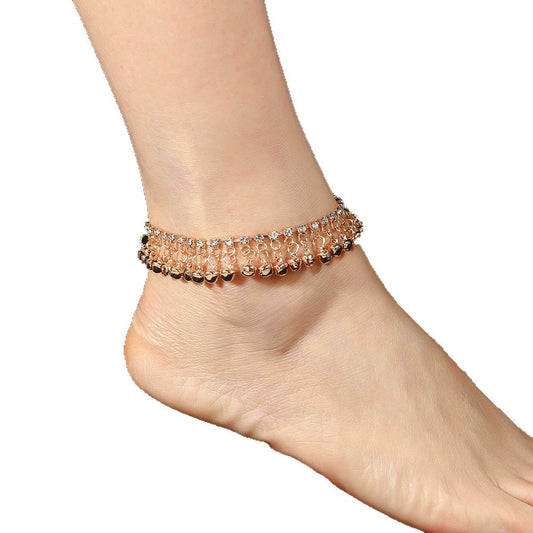 Rhinestone Jewelry Anklet with metal bell - ALL GIFTS FACTORY