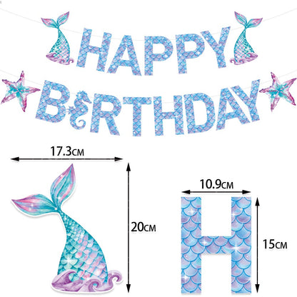 Mermaid-Themed Birthday Banner & Background Decorations - ALL GIFTS FACTORY