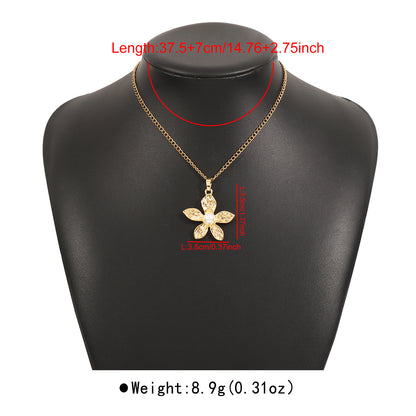 INS Minimalist Flower Jewelry Set – Earrings, Necklace & Ring - ALL GIFTS FACTORY