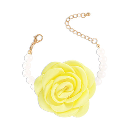 Rose Flower Elegant Pearl Bracelet for Women hand chain - ALL GIFTS FACTORY