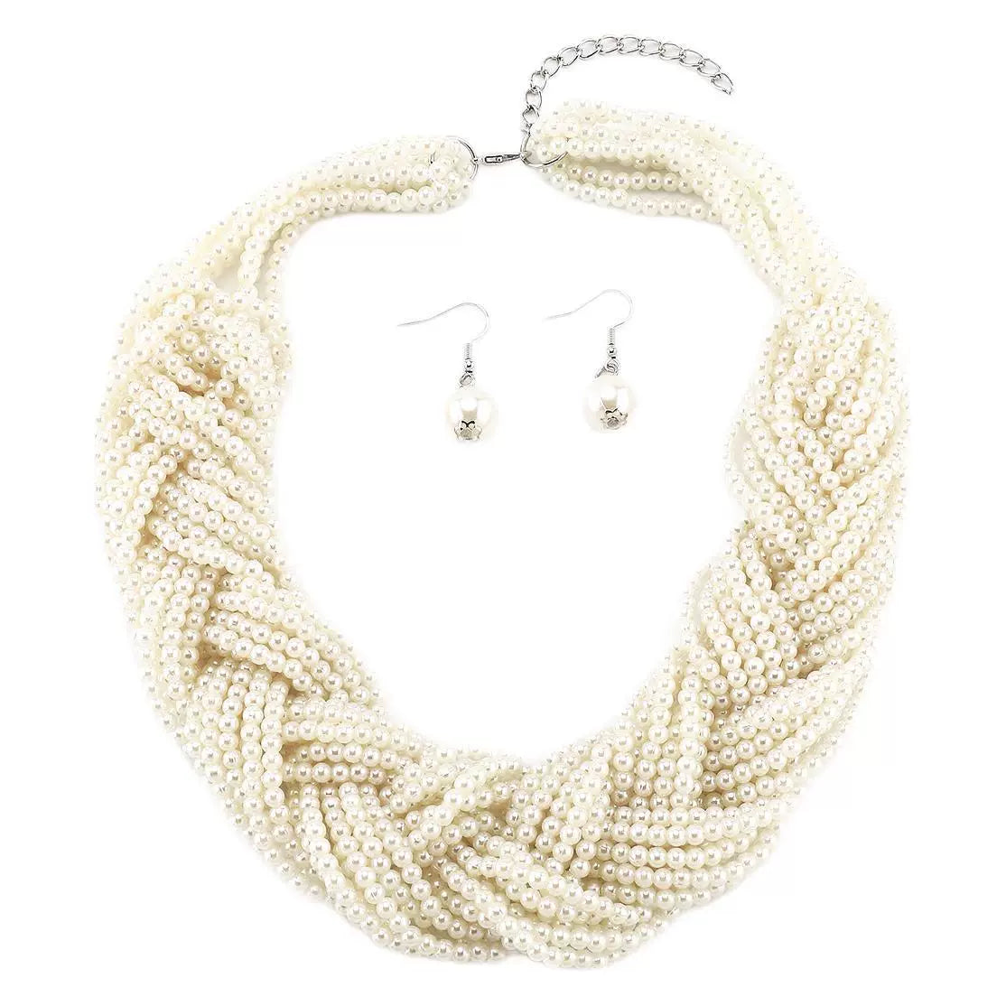 Elegant Twist Imitation Pearl Necklace for Women – Handmade Braided Pearl Chain, Vintage Chic Jewelry Gift - ALL GIFTS FACTORY