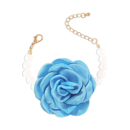 Rose Flower Elegant Pearl Bracelet for Women hand chain - ALL GIFTS FACTORY
