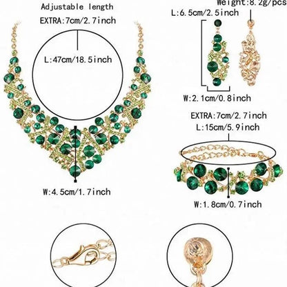 Diamond Necklace and Earrings Set – Iridescent Rhinestone Jewelry - ALL GIFTS FACTORY