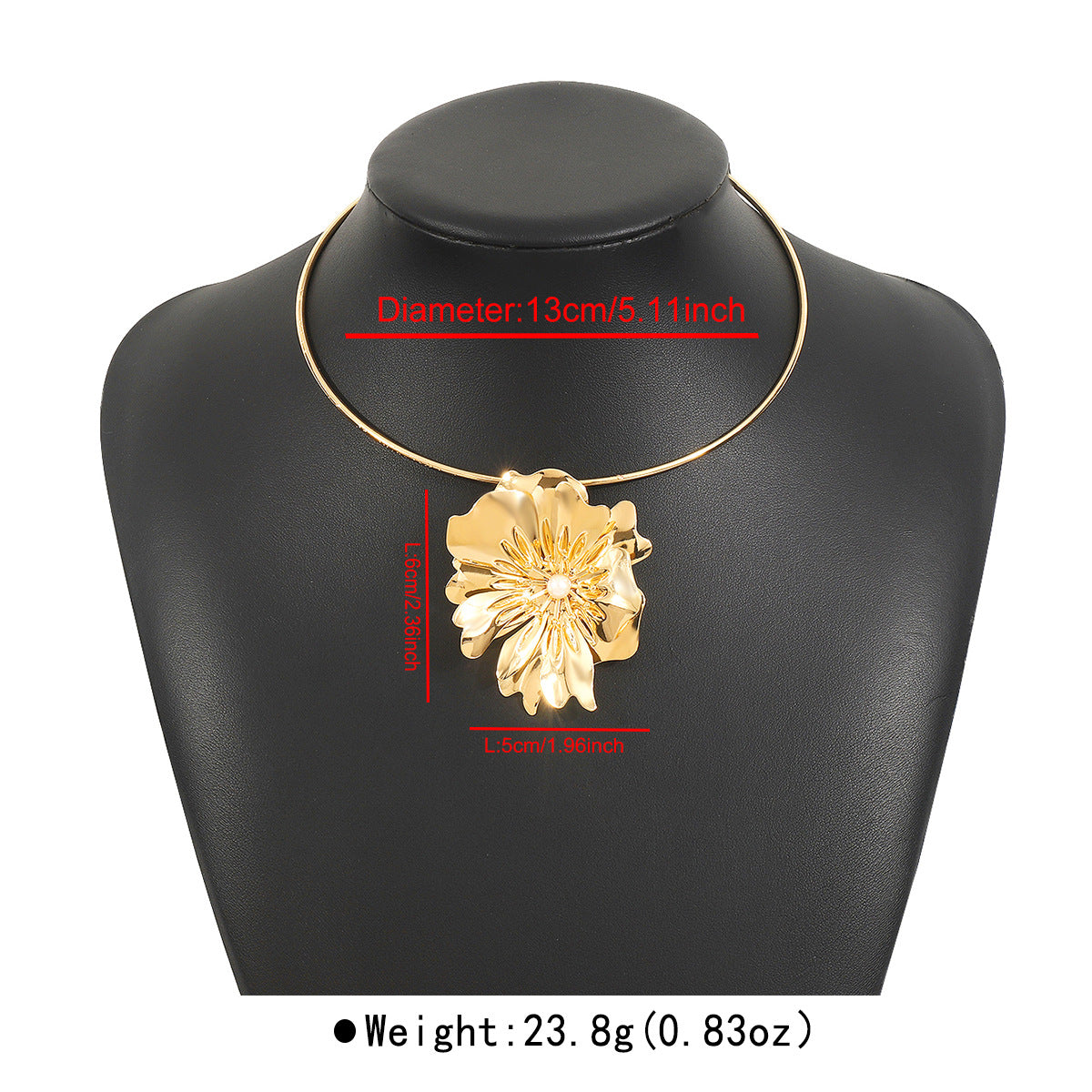 Vintage Metal Flower Necklace – Statement Faux Pearl Jewelry - ALL GIFTS FACTORY