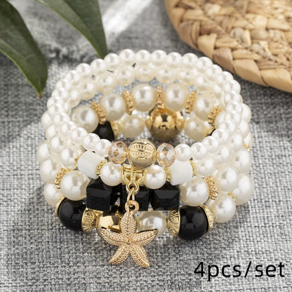 Boho Layered Pearl Beaded Bracelet Set for Women - ALL GIFTS FACTORY