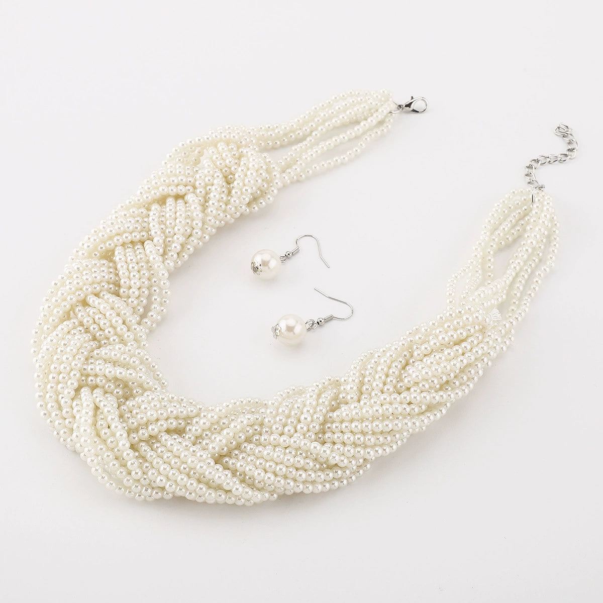 Elegant Twist Imitation Pearl Necklace for Women – Handmade Braided Pearl Chain, Vintage Chic Jewelry Gift - ALL GIFTS FACTORY