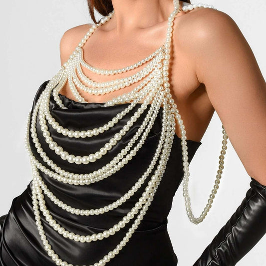 Elegant Multi-Layer Pearl Strap Chain