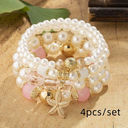Boho Layered Pearl Beaded Bracelet Set for Women - ALL GIFTS FACTORY