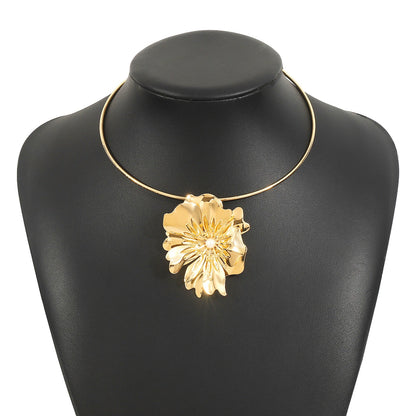 Vintage Metal Flower Necklace – Statement Faux Pearl Jewelry - ALL GIFTS FACTORY