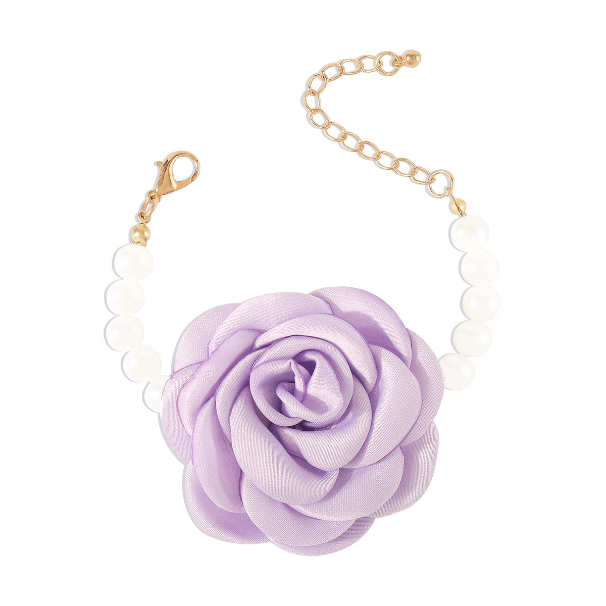 Rose Flower Elegant Pearl Bracelet for Women hand chain - ALL GIFTS FACTORY