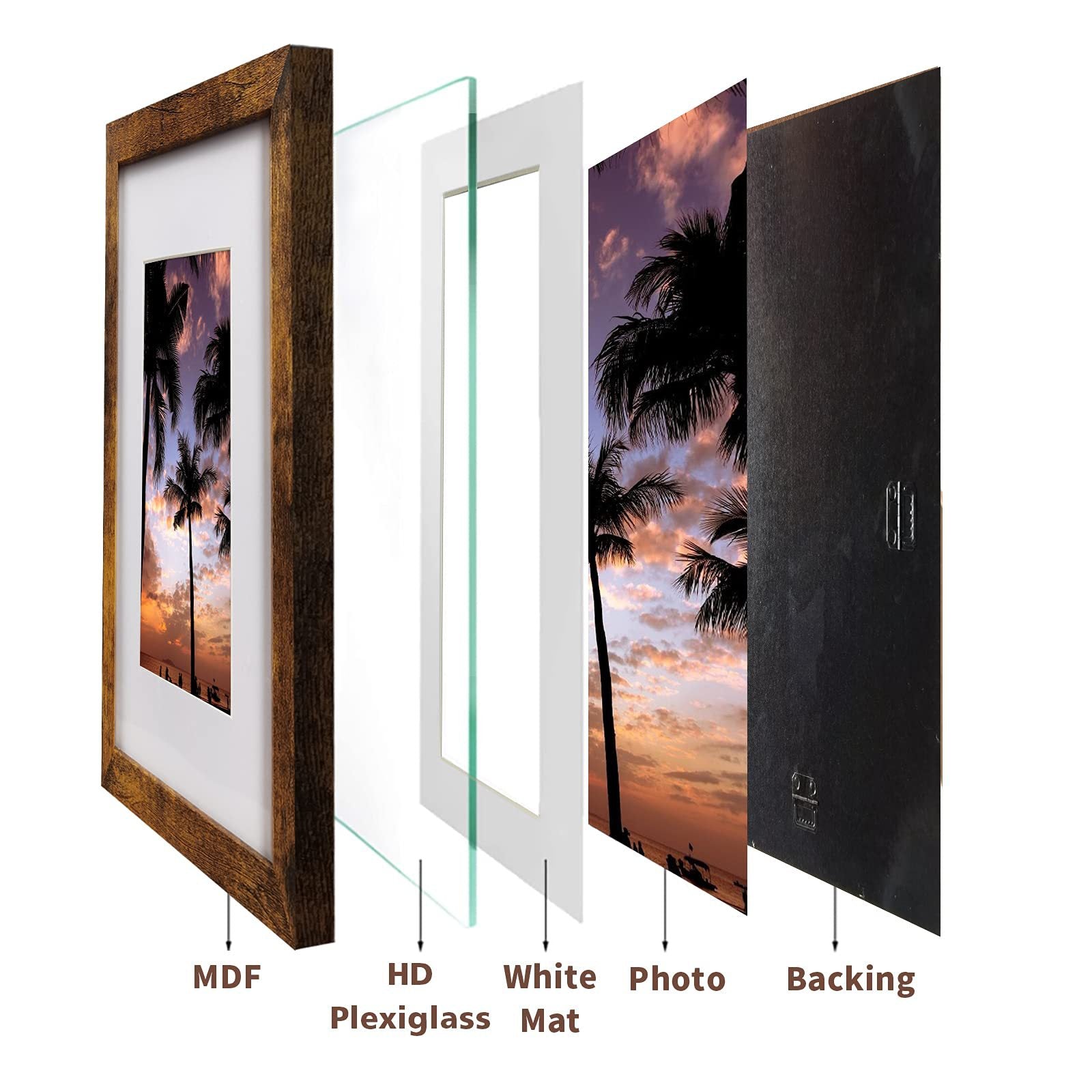 5 pieces Wooden Photo Frame – Tabletop & Wall-Mount Home Décor - ALL GIFTS FACTORY