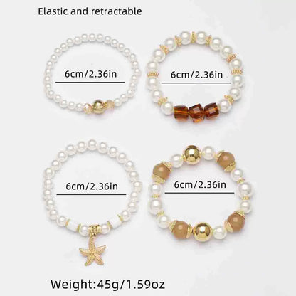 Boho Layered Pearl Beaded Bracelet Set for Women - ALL GIFTS FACTORY