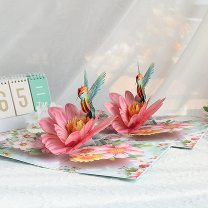 3D greeting Card with flowers bird– Handmade Pop Up Gift - ALL GIFTS FACTORY