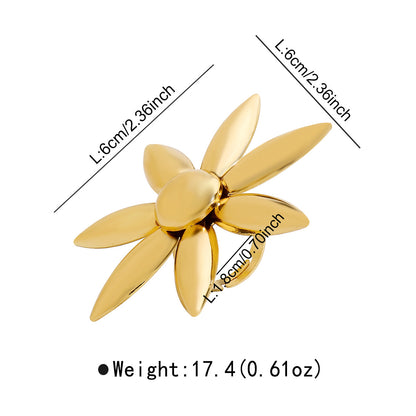 Floral Sun heart Leaf Statement Ring – Bold Metal Adjustable Ring for Women, Artistic Vintage Jewelry - ALL GIFTS FACTORY