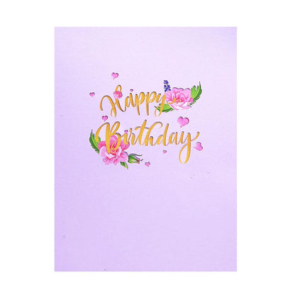 3D Birthday Bouquet Card – Handmade Pop Up Floral Greeting - ALL GIFTS FACTORY