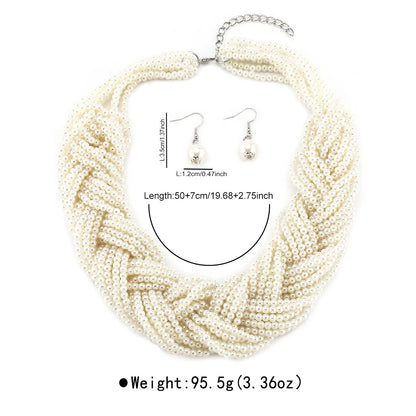 Elegant Twist Imitation Pearl Necklace for Women – Handmade Braided Pearl Chain, Vintage Chic Jewelry Gift - ALL GIFTS FACTORY