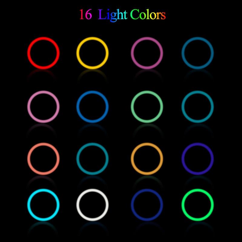 10" RGB LED Ring Light Selfie Photographic Lighting Colorful Ring Lamp Dimmable with Control Stand for TikTok Youtube Vlog Live - ALL GIFTS FACTORY