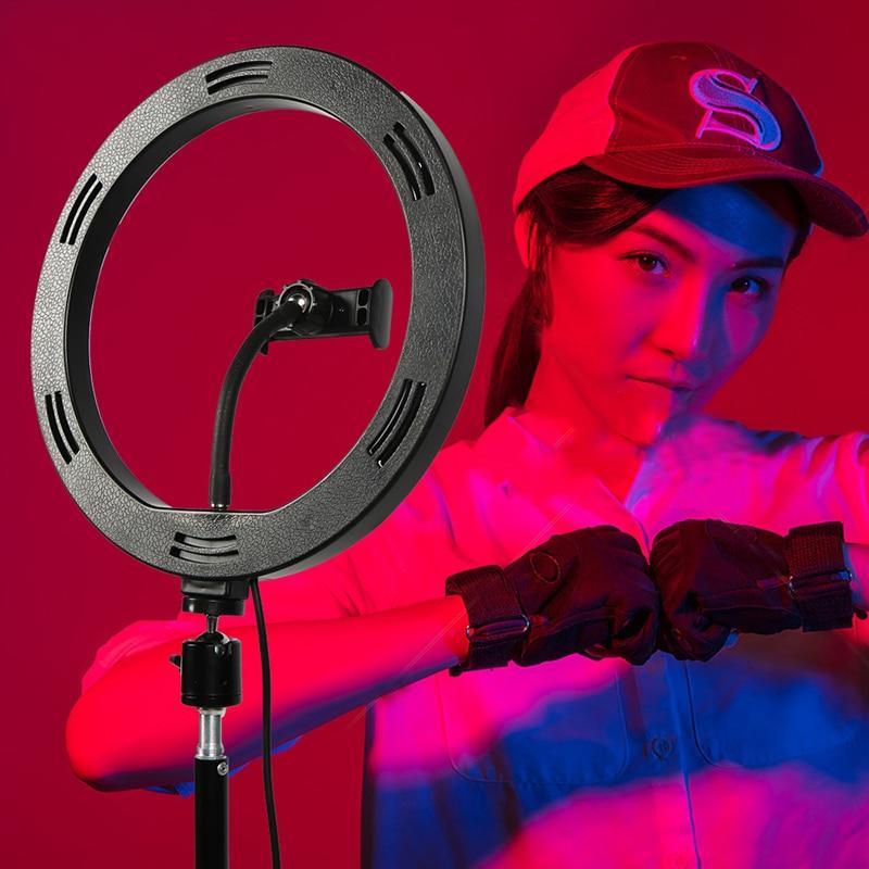 10" RGB LED Ring Light Selfie Photographic Lighting Colorful Ring Lamp Dimmable with Control Stand for TikTok Youtube Vlog Live - ALL GIFTS FACTORY